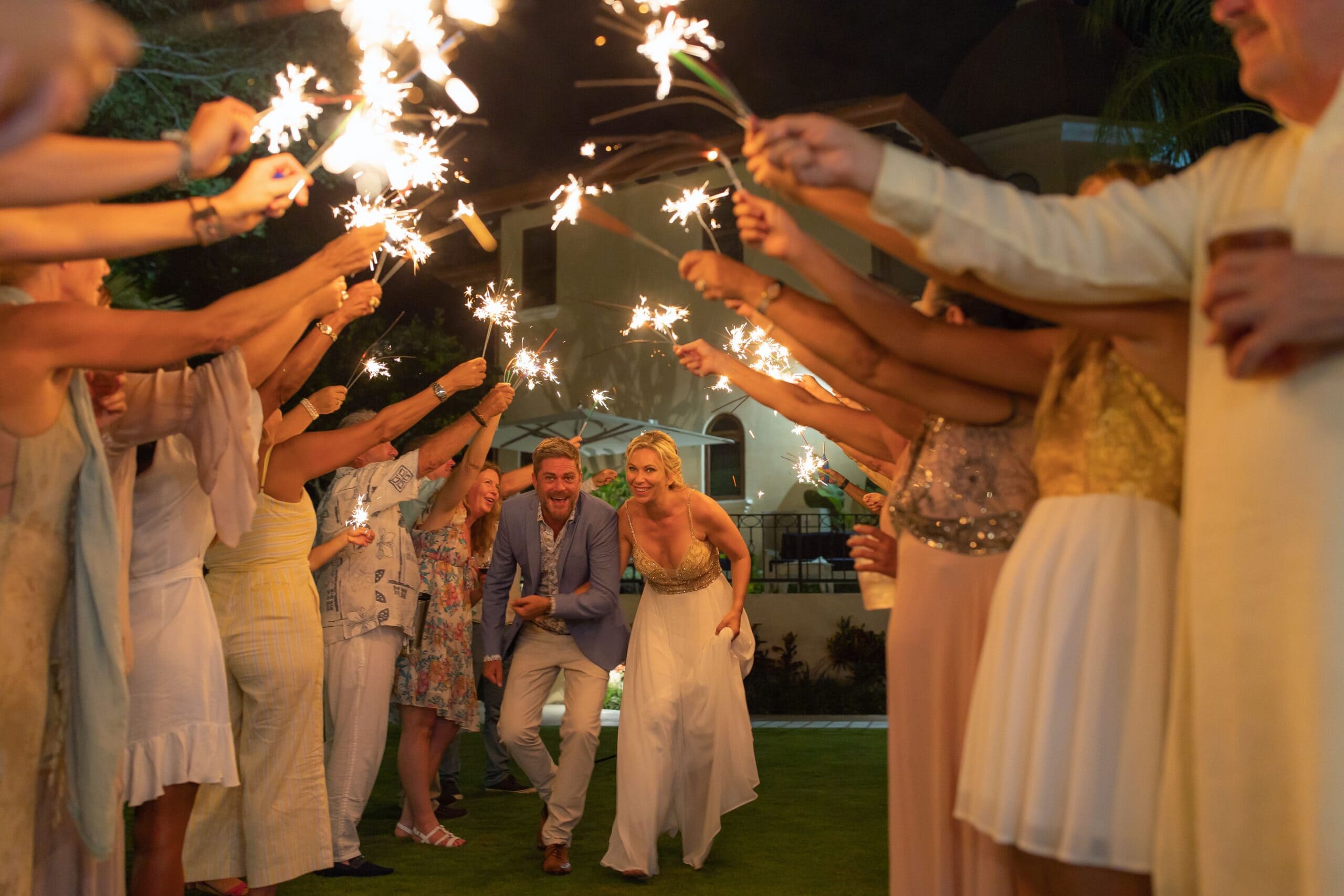Event celebration with sparklers